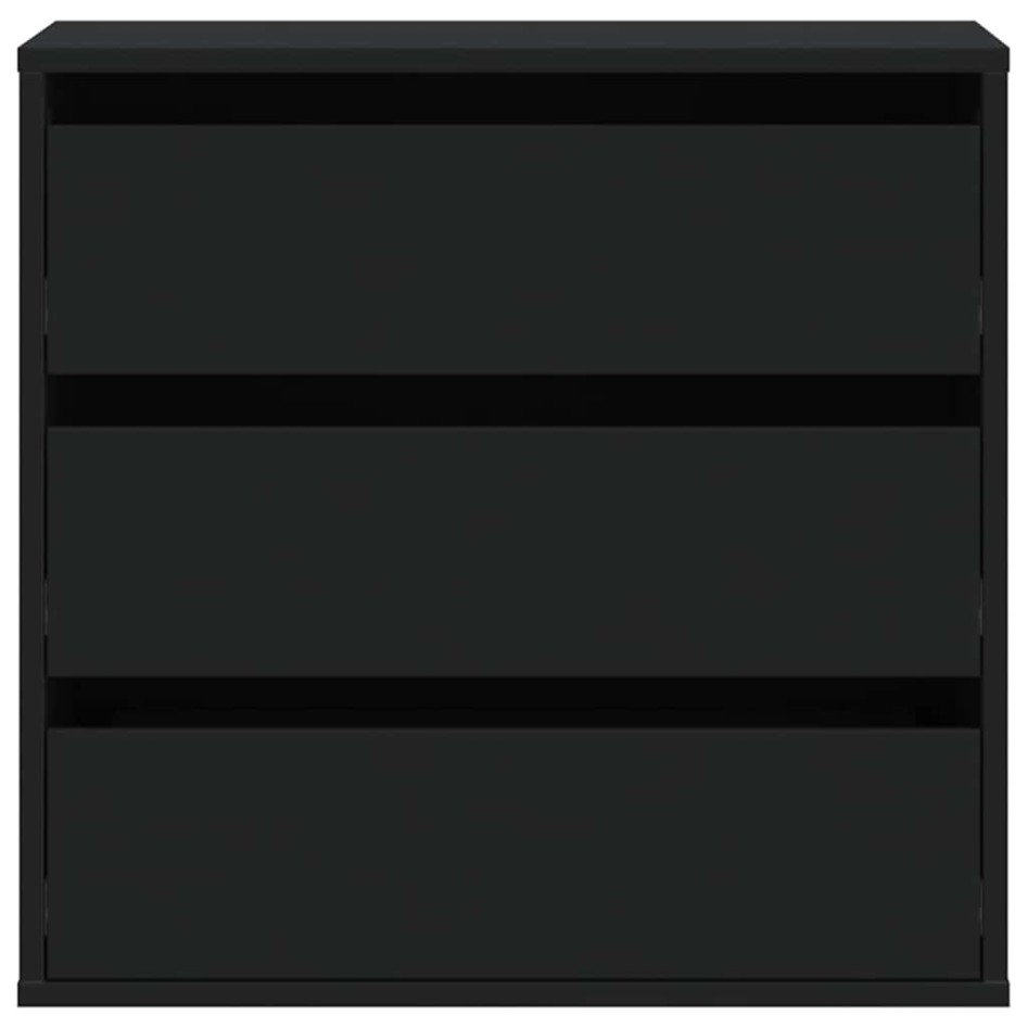 Cajonera de esquina madera de ingeniería negra 60x41x58