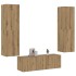 Muebles de TV de pared 3 uds madera ingeniería roble