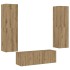 Muebles de TV de pared 3 uds madera ingeniería roble