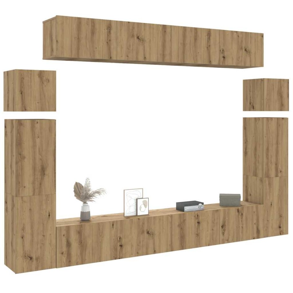 Mueble para TV de pared madera contrachapada artesanal 8