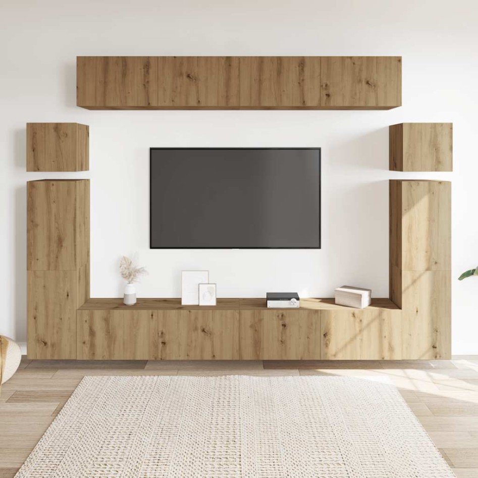 Mueble para TV de pared madera contrachapada artesanal 8