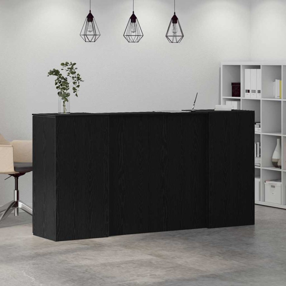 Mostrador de recepción roble negro 200x50x103,5