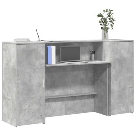 Mostrador de recepción gris hormigón 180x50x103,5