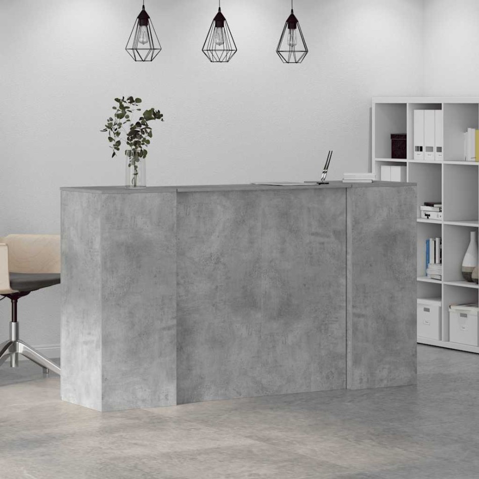 Mostrador de recepción gris hormigón 180x50x103,5