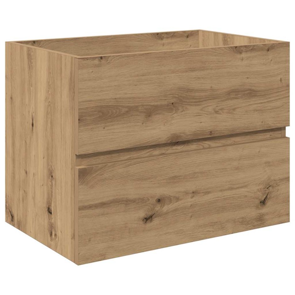 Mueble para lavabo con lavabo integrado y grifo roble