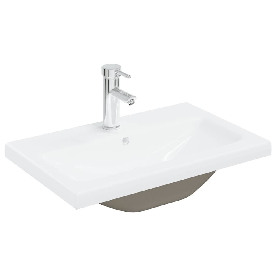 Mueble para lavabo con lavabo integrado y grifo roble