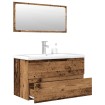 Juego de muebles de baño 3 piezas madera ingeniería envejecida