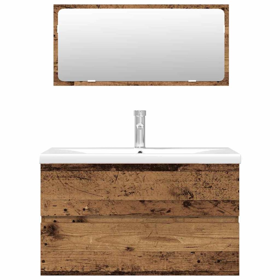 Juego de muebles de baño 3 piezas madera ingeniería