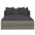 Tumbona con cojines ratán sintético gris 182x118x63