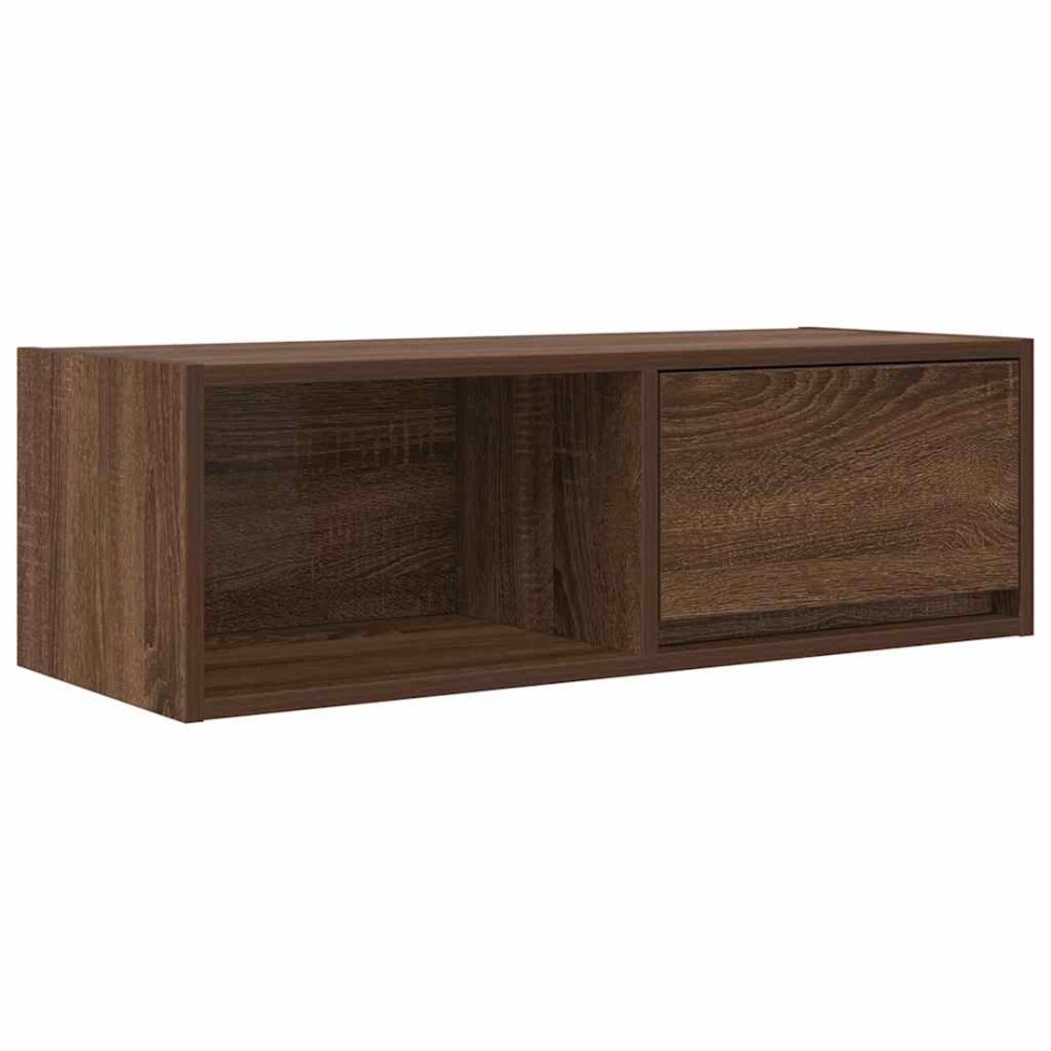 Mueble de TV madera contrachapada roble marrón 80x31x25,5