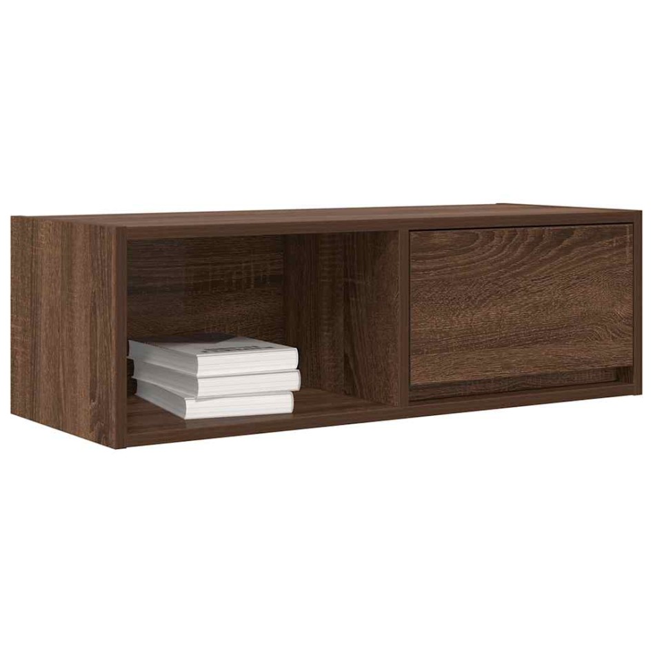 Mueble de TV madera contrachapada roble marrón 80x31x25,5