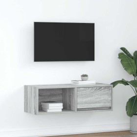 Mueble de TV madera de ingeniería gris Sonoma 80x31x25,5