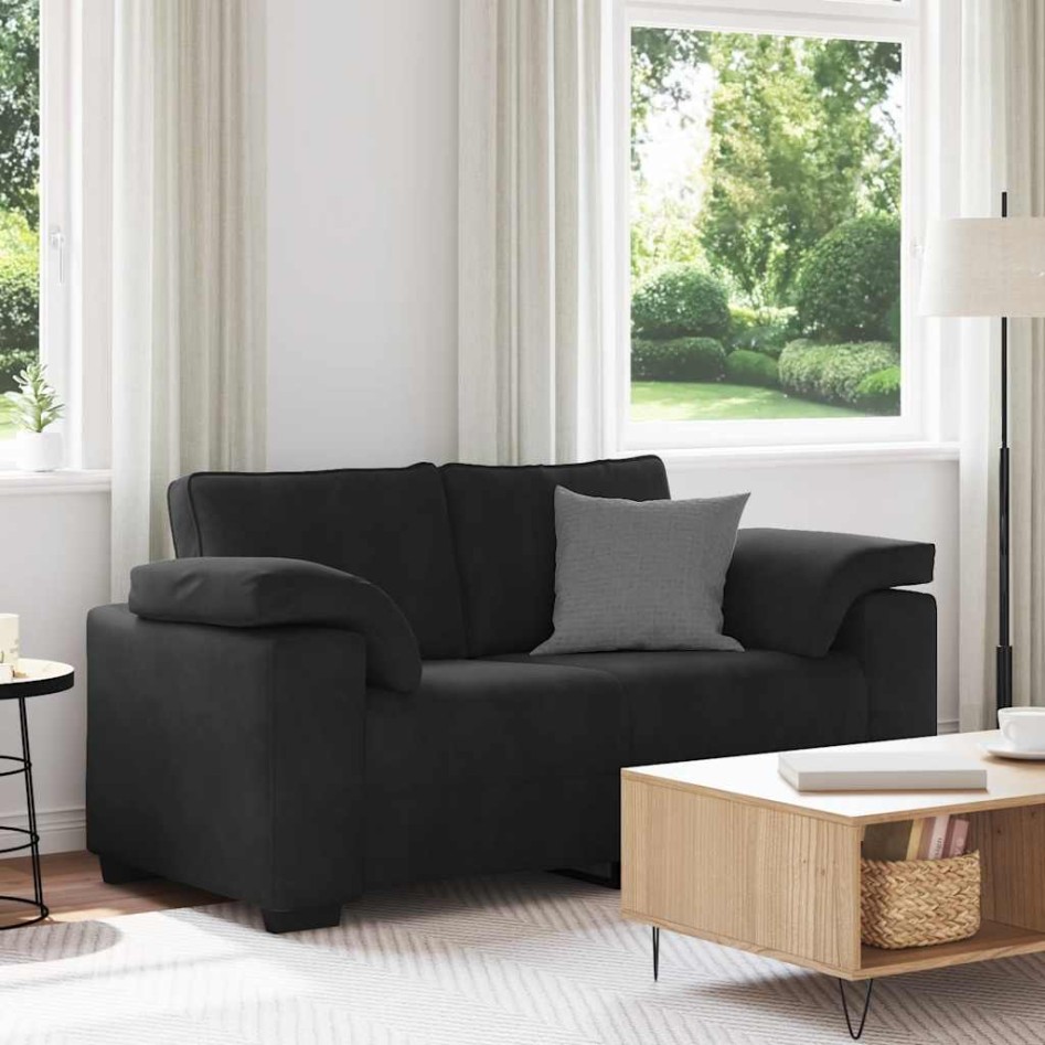 Sofá Loveseat Terciopelo Negro 120