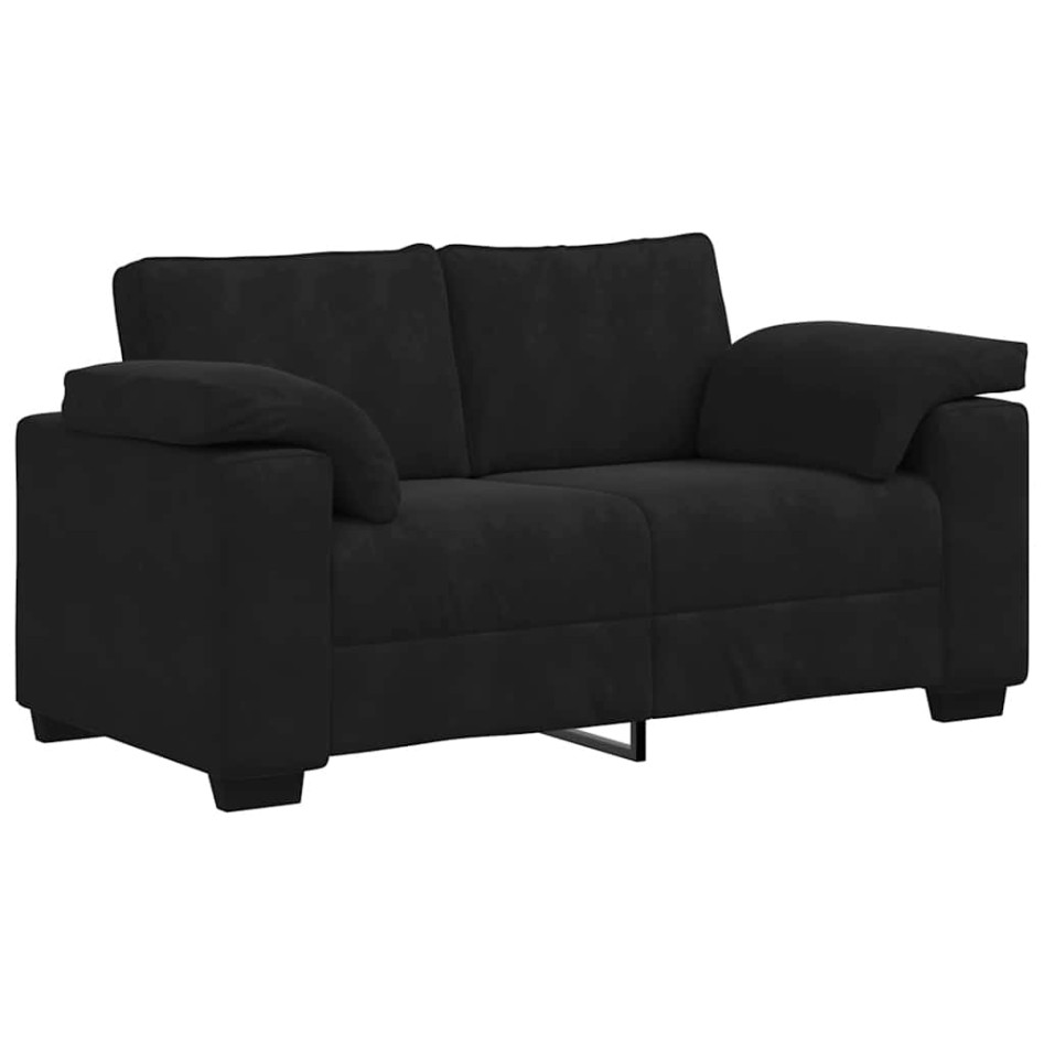 Sofá Loveseat Terciopelo Negro 120