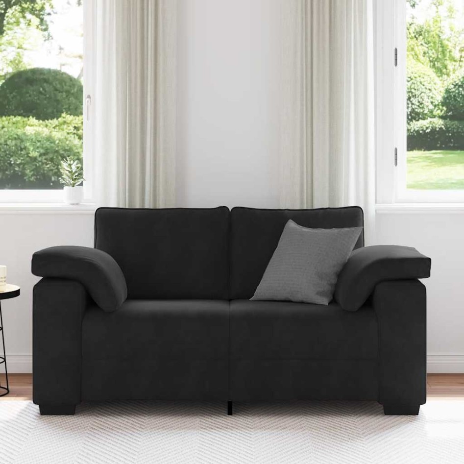 Sofá Loveseat Terciopelo Negro 120
