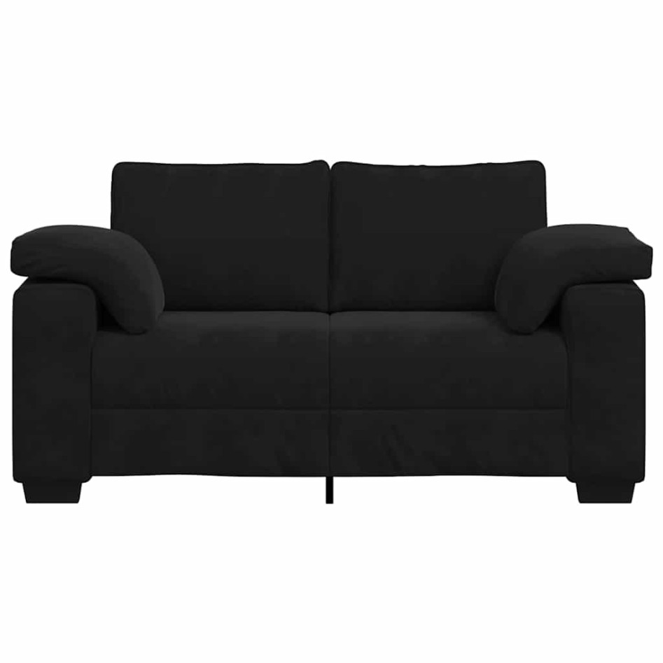 Sofá Loveseat Terciopelo Negro 120