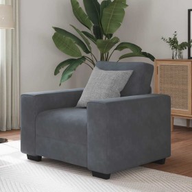 Sillón de terciopelo gris oscuro  60