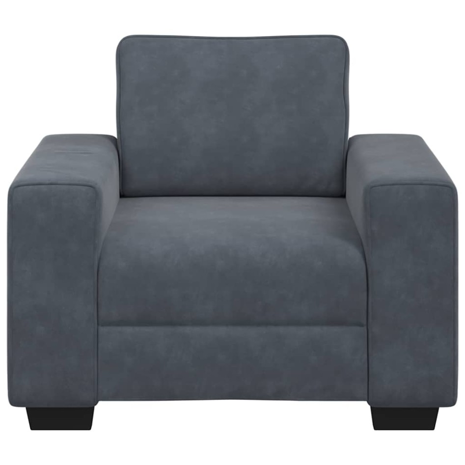 Sillón de terciopelo gris oscuro  60