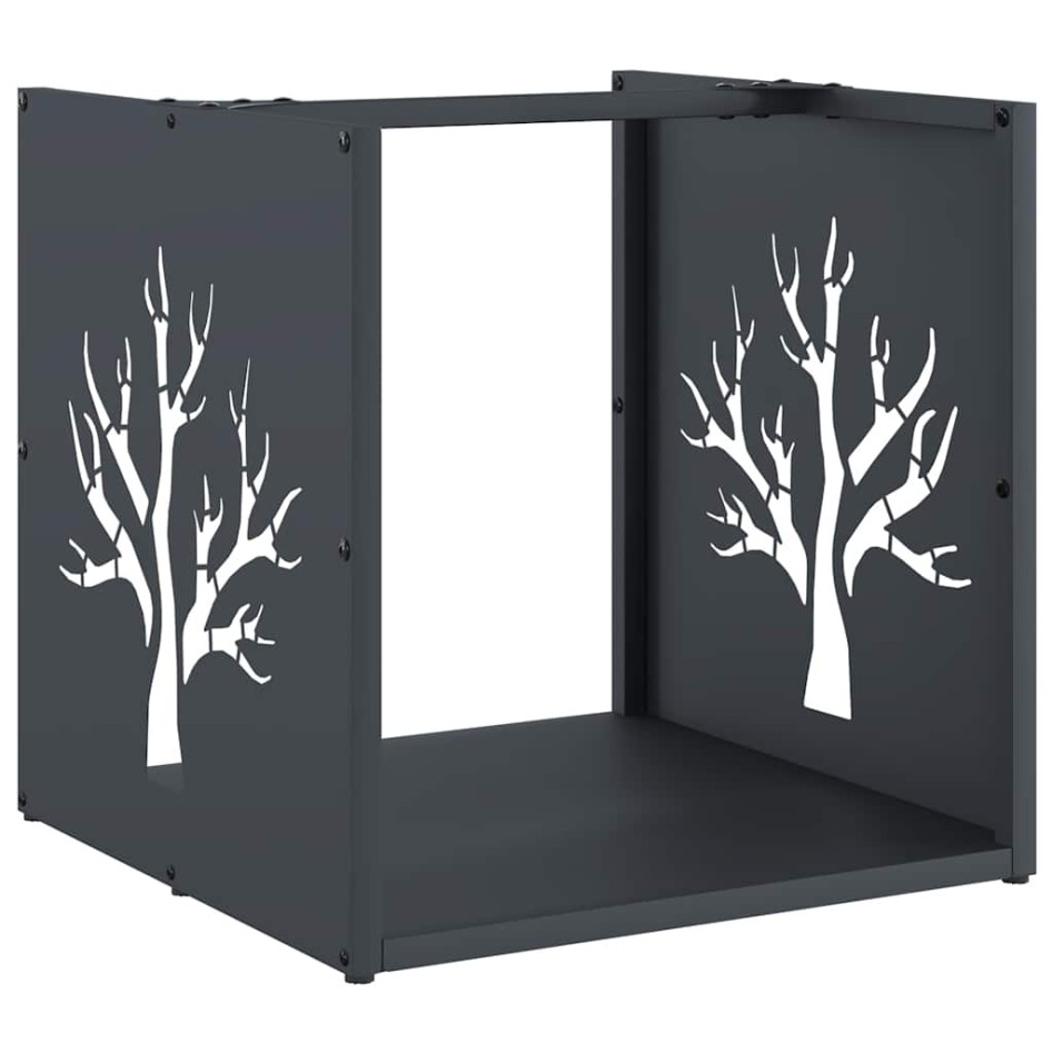 Leñero antracita 40x40x40 cm Acero laminado en