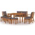 Juego comedor jardín 3 piezas y cojines ratán sintético y
