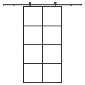 Puerta corredera set herrajes vidrio ESG aluminio 102,5x205