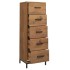 Cómoda de madera maciza de pino negro 42x35x110