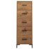 Cómoda de madera maciza de pino negro 42x35x110