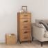 Cómoda de madera maciza de pino negro 42x35x110