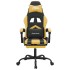Silla gaming con reposapiés cuero sintético negro