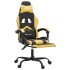 Silla gaming con reposapiés cuero sintético negro