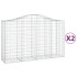 Cestas de gaviones 2 uds forma de arco hierro 200x50x120/140