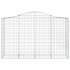 Cestas de gaviones 2 uds forma de arco hierro 200x50x120/140