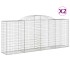 Cestas de gaviones 2 uds forma de arco hierro 300x50x120/140