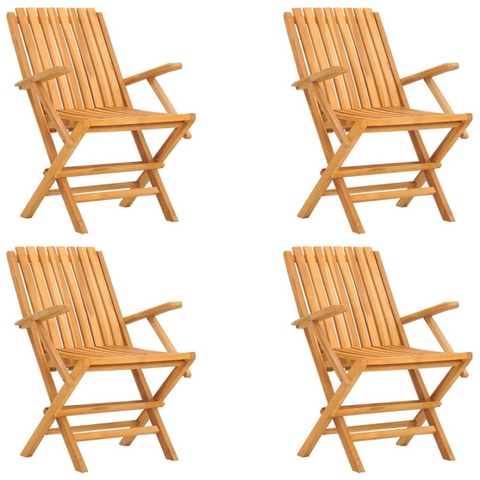 Sillas de jardín plegables 4 uds madera maciza teca 61x67x90