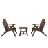 Juego de muebles de jardín 3 piezas madera maciza de
