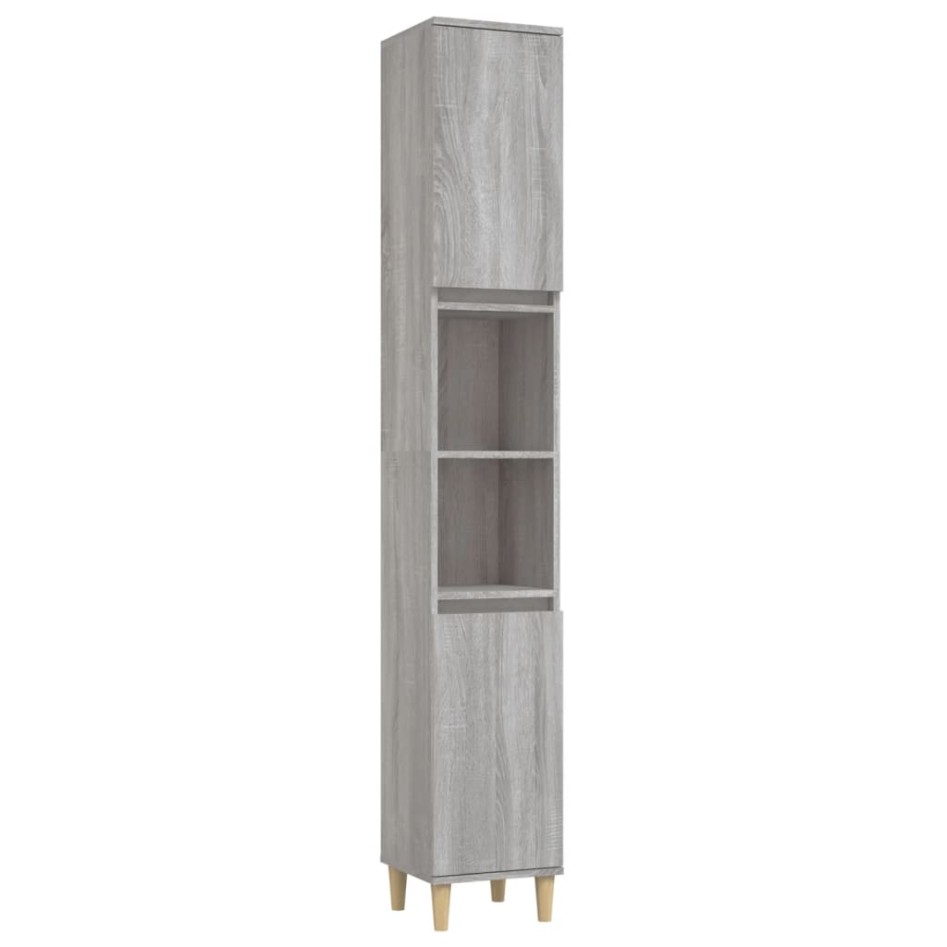 Set de muebles de baño 3 pzas madera contrachapada gris
