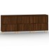 Aparadores 3 uds madera contrachapada marrón roble 60x35x70