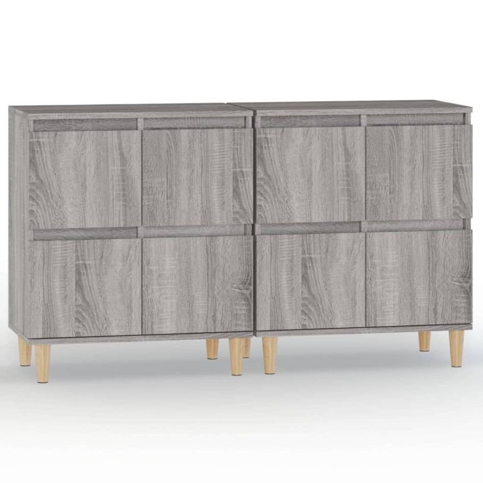 Aparadores 2 uds madera contrachapada gris Sonoma 60x35x70
