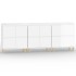 Aparadores 3 uds madera contrachapada blanco brillo 60x35x70