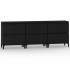 Aparadores 3 uds madera contrachapada negro 60x35x70