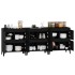 Aparadores 3 uds madera contrachapada negro 60x35x70