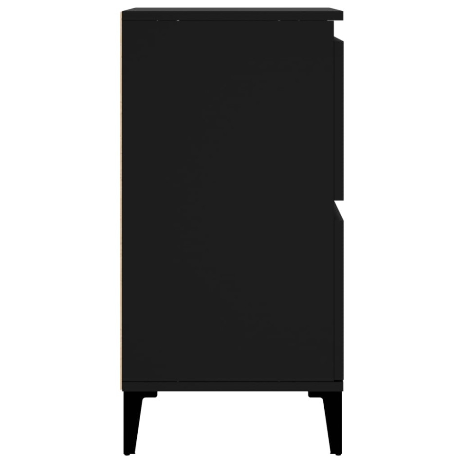 Aparadores 3 uds madera contrachapada negro 60x35x70