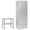 Horno ahumador de barbacoa con mesa acero galvanizado