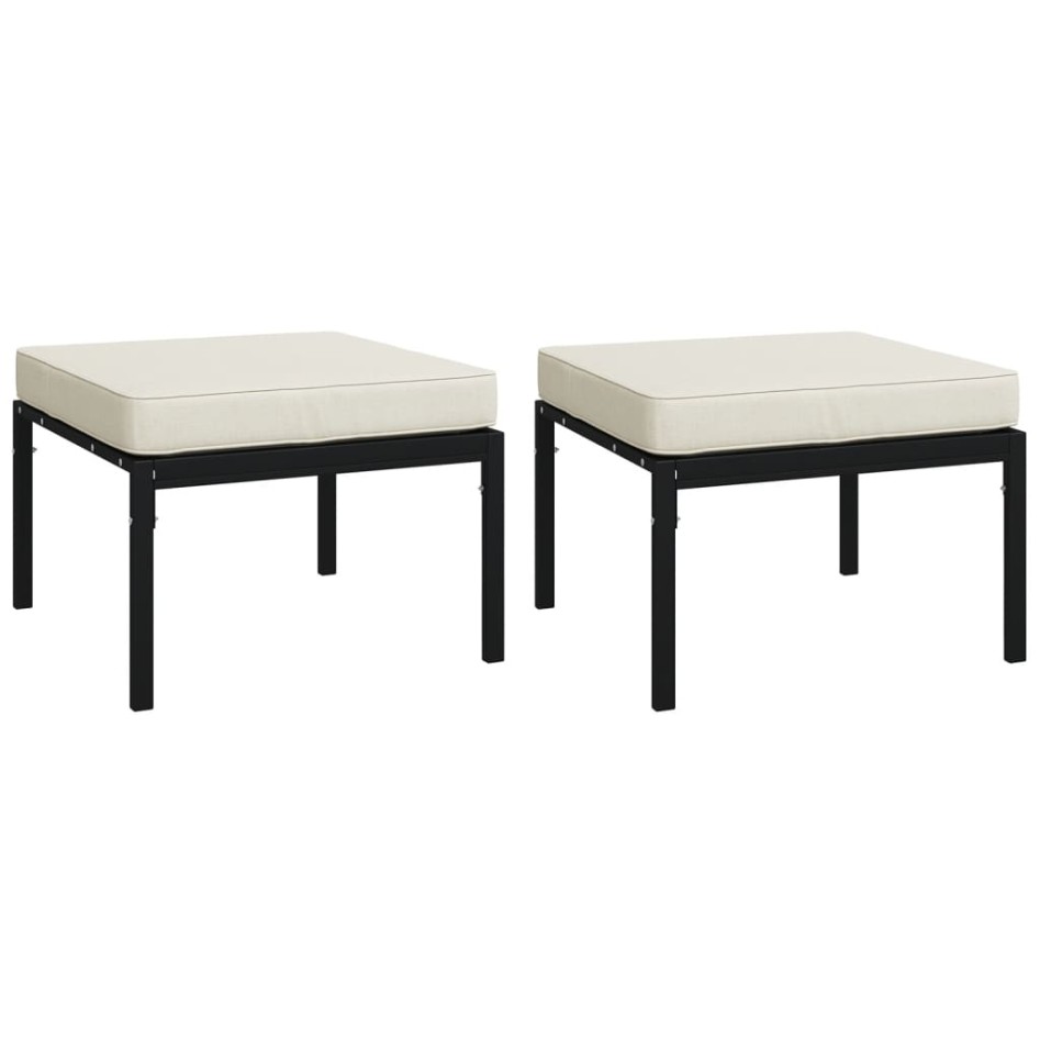 Juego de muebles de jardín 5 piezas acero y cojines color