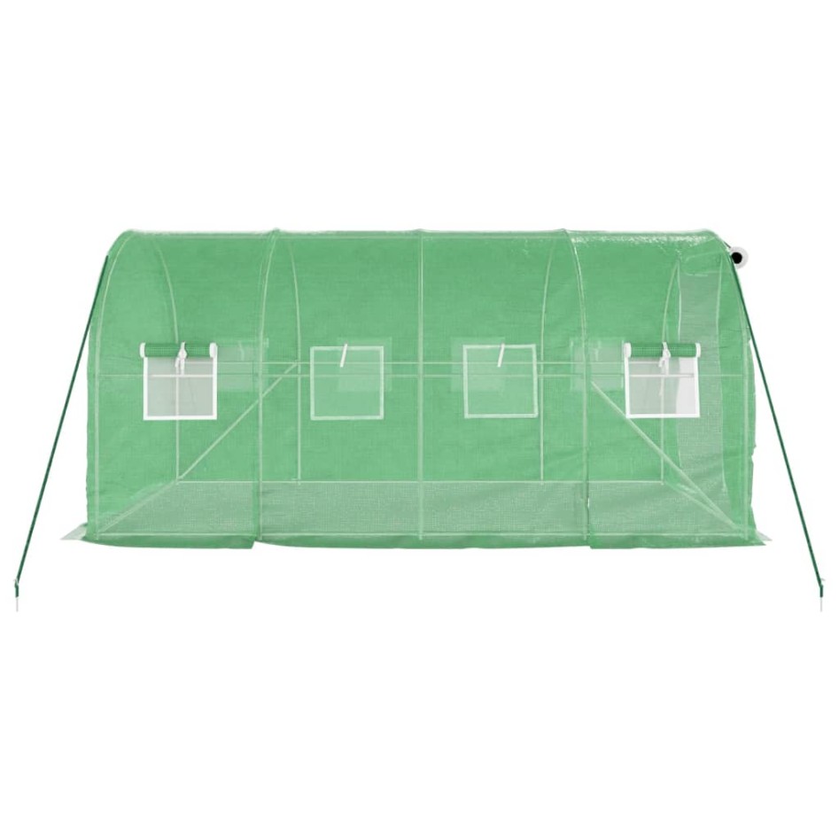 Invernadero con estructura de acero verde 8 m² 4x2x2