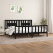 Estructura de cama con cabecero madera de pino negro 200x200cm