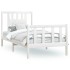 Estructura de cama con cabecero madera de pino blanca 90x200