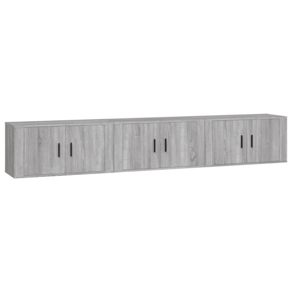 Muebles para TV de pared 3 uds gris Sonoma 80x34,5x40