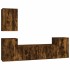 Set de muebles de TV 5 pzas madera contrachapada roble
