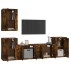 Set de muebles de TV 5 pzas madera contrachapada roble